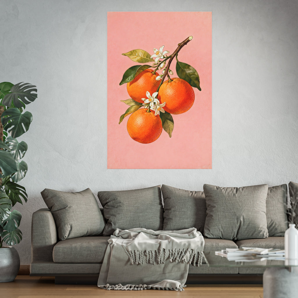 Orange Botanical Blossom Poster