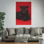 Black Panther on an Red Background