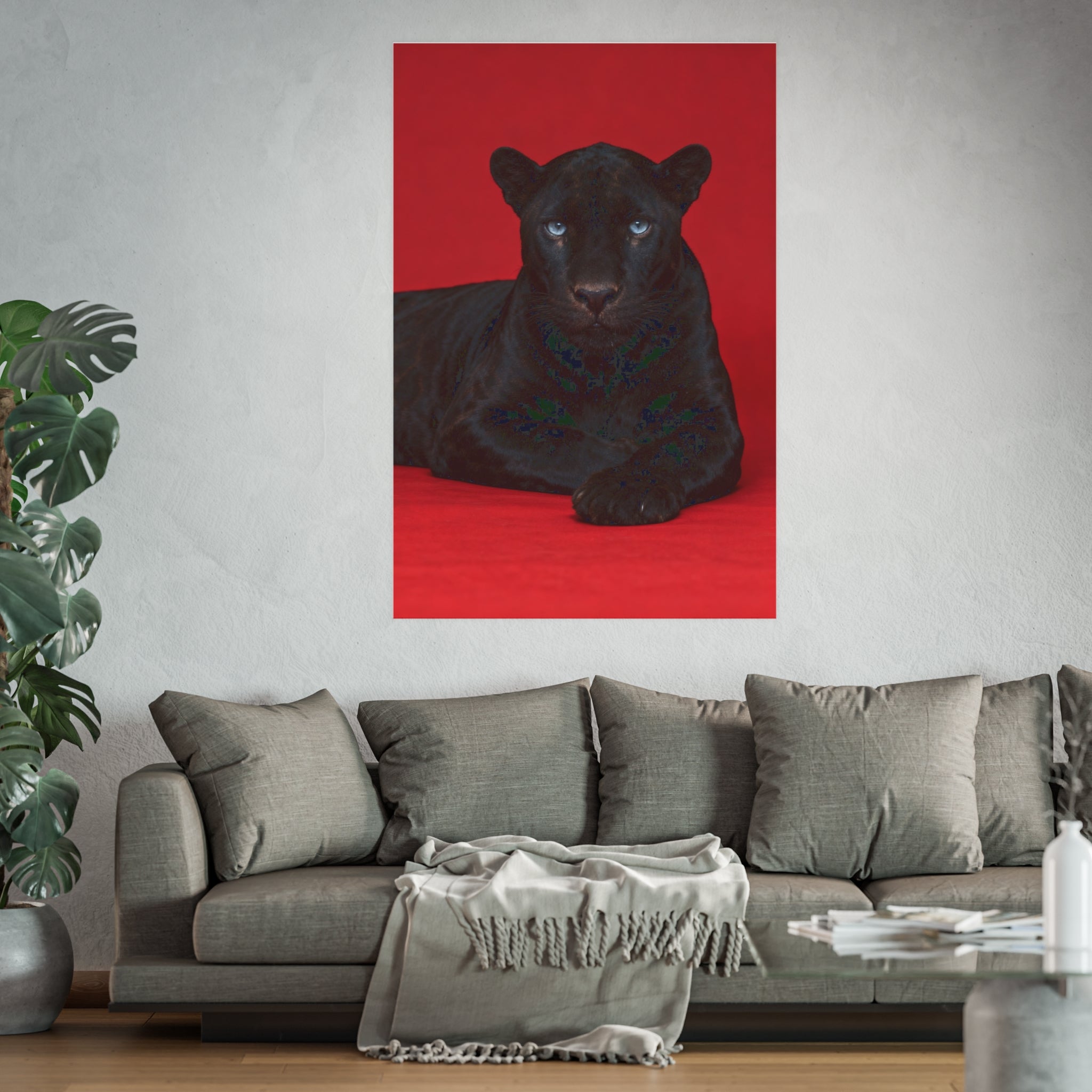 Black Panther on an Red Background
