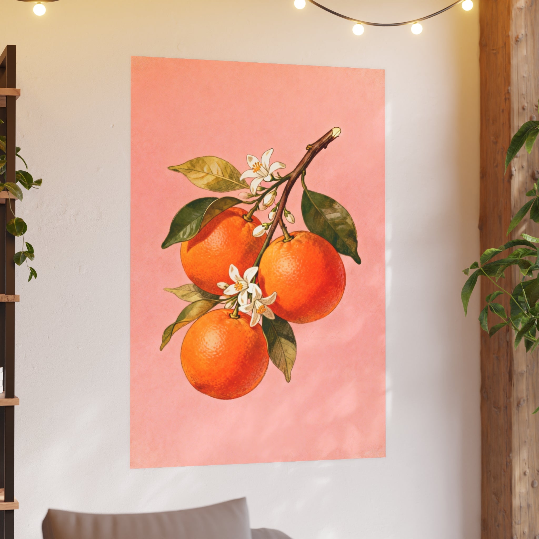 Orange Botanical Blossom Poster