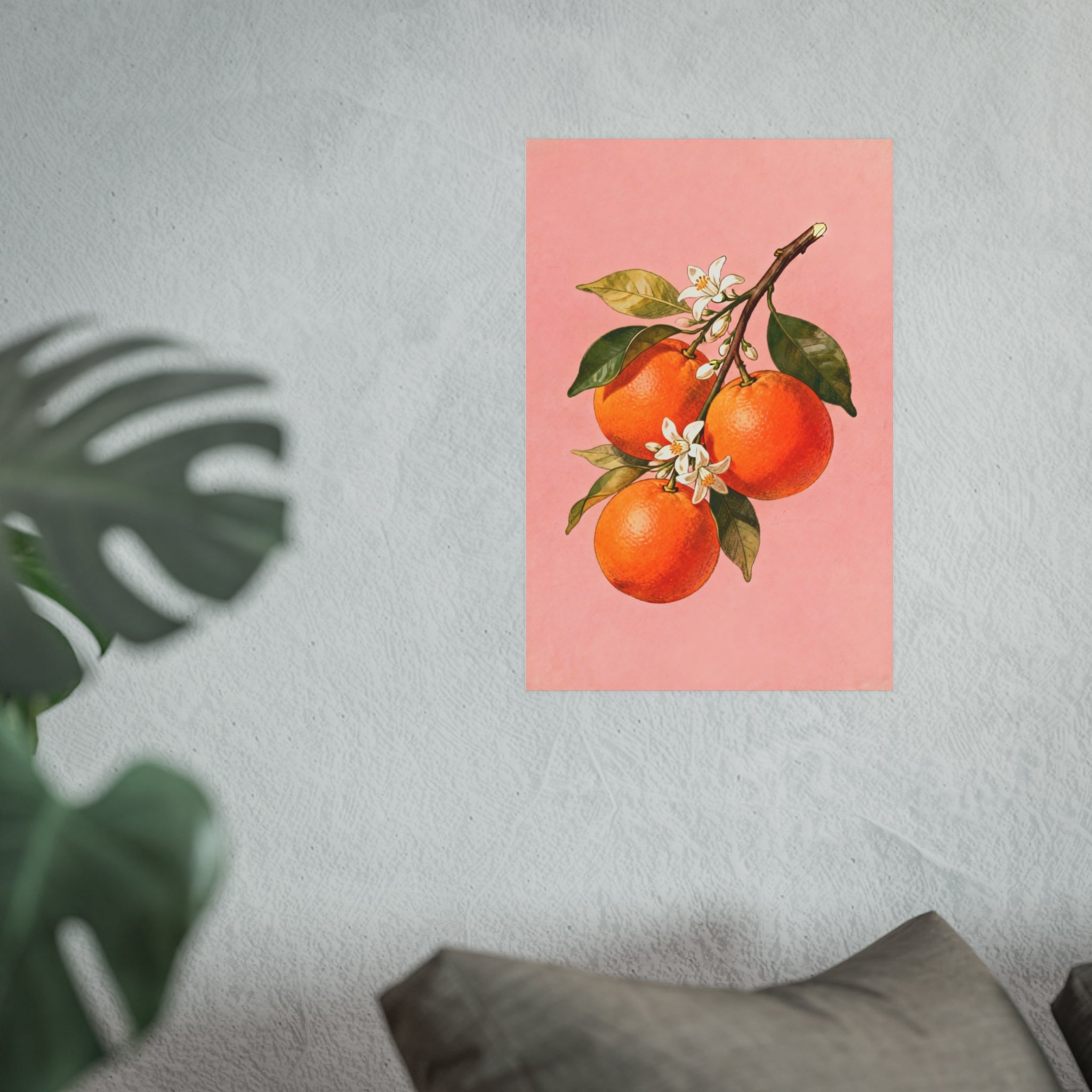 Orange Botanical Blossom Poster