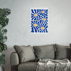 Bold Abstract Blue Daisy Botanical Floral Print