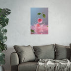 Pink Cherry Splash Art Poster — Satin or Archival Matte Wall Print