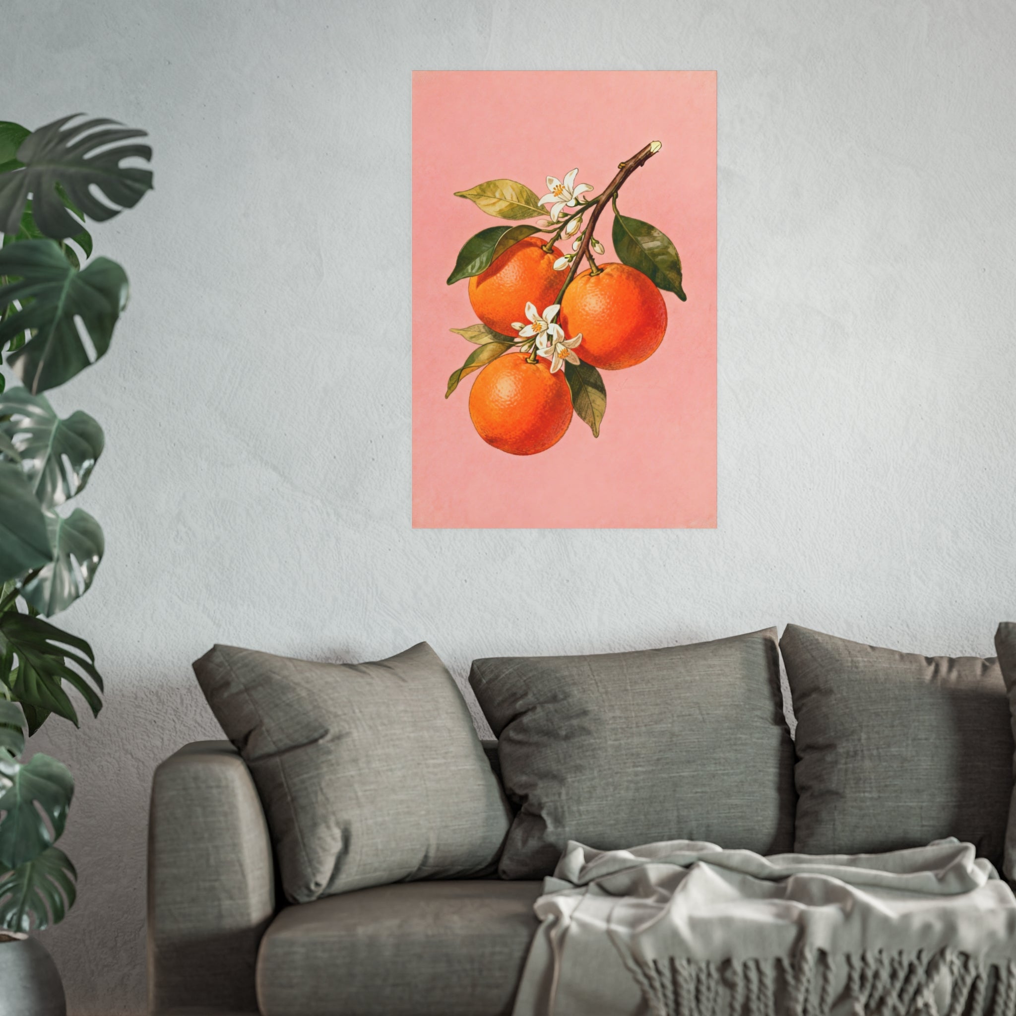Orange Botanical Blossom Poster