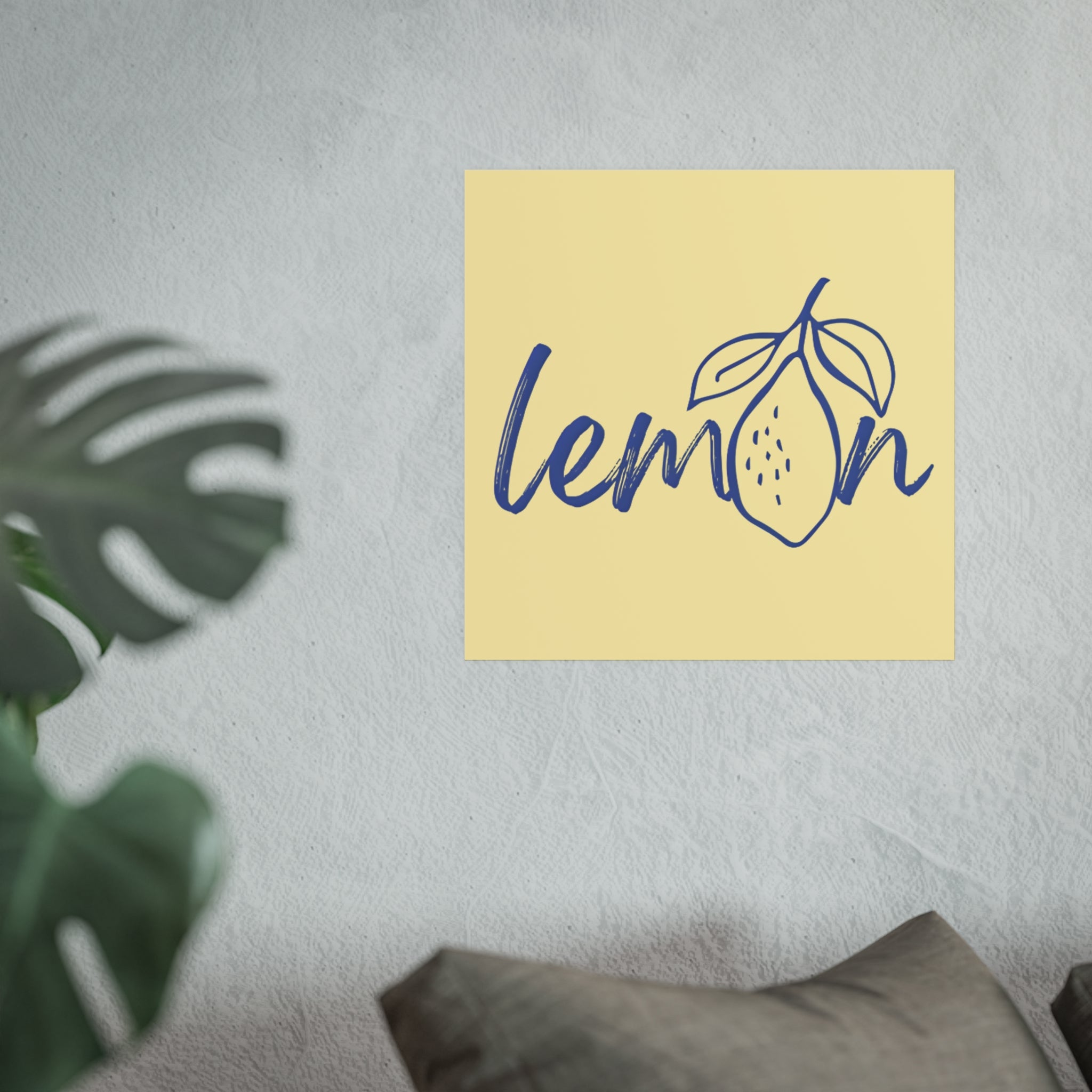 Yellow and Blue Lemon Wall Art Poster