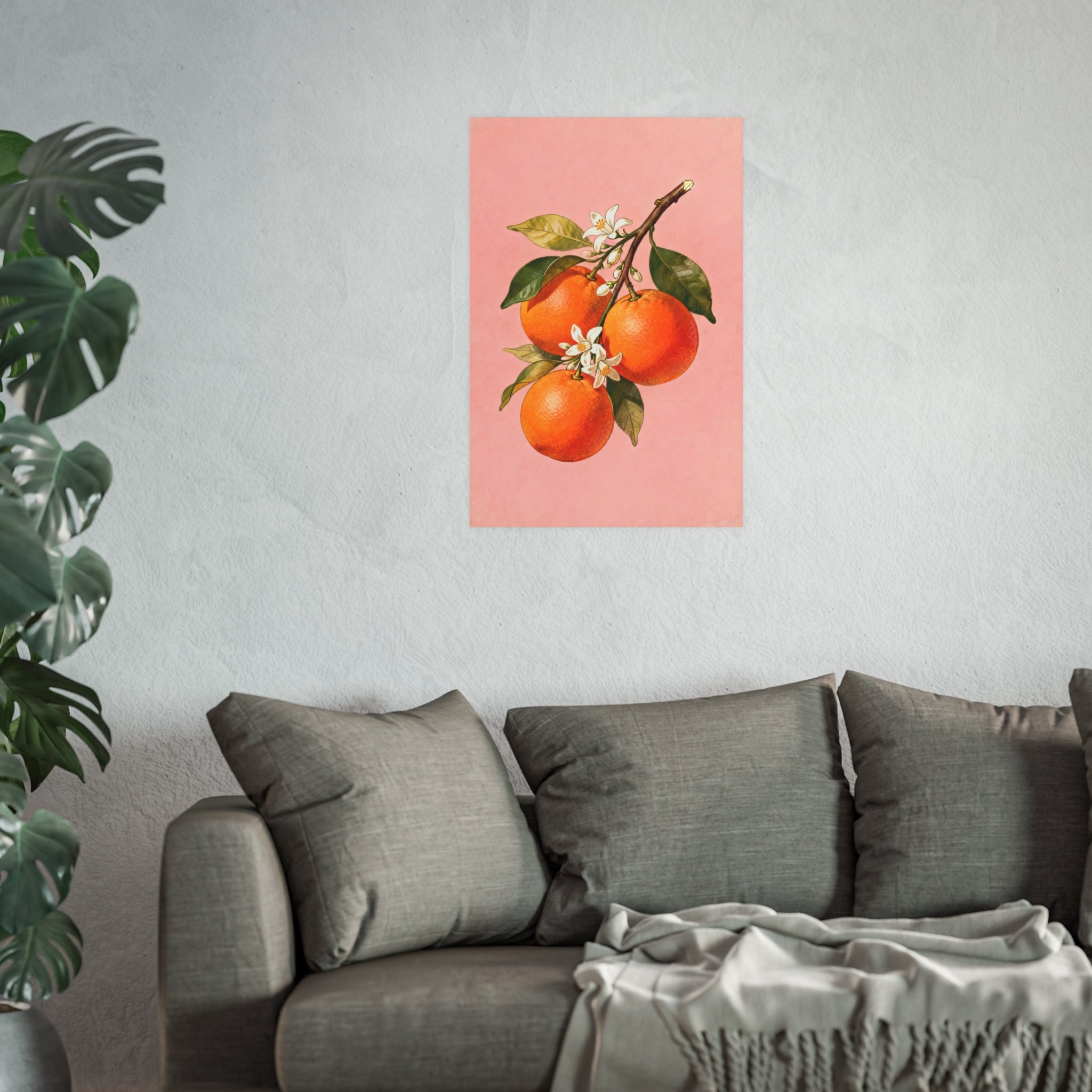 Orange Botanical Blossom Poster