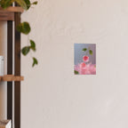 Pink Cherry Splash Art Poster — Satin or Archival Matte Wall Print