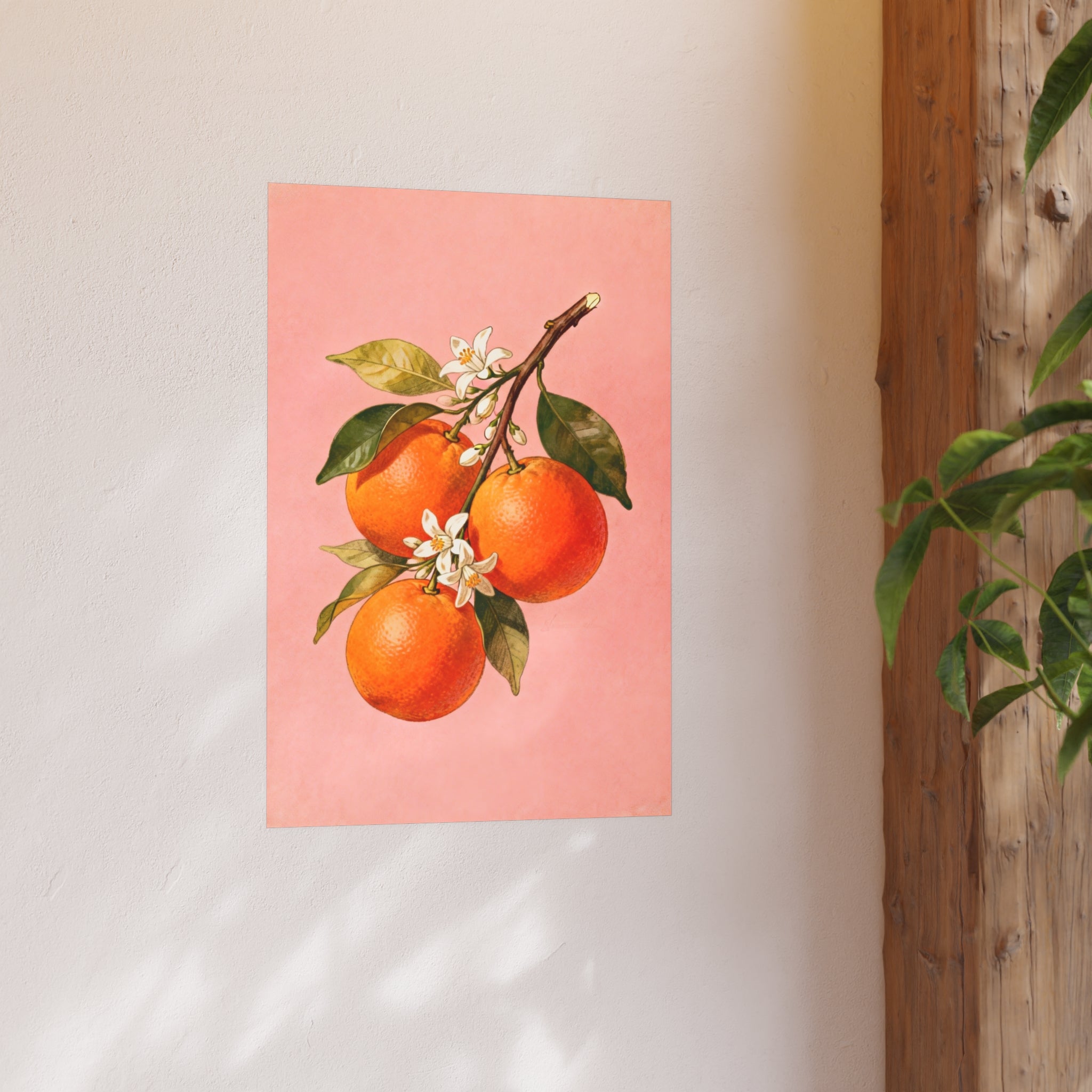 Orange Botanical Blossom Poster
