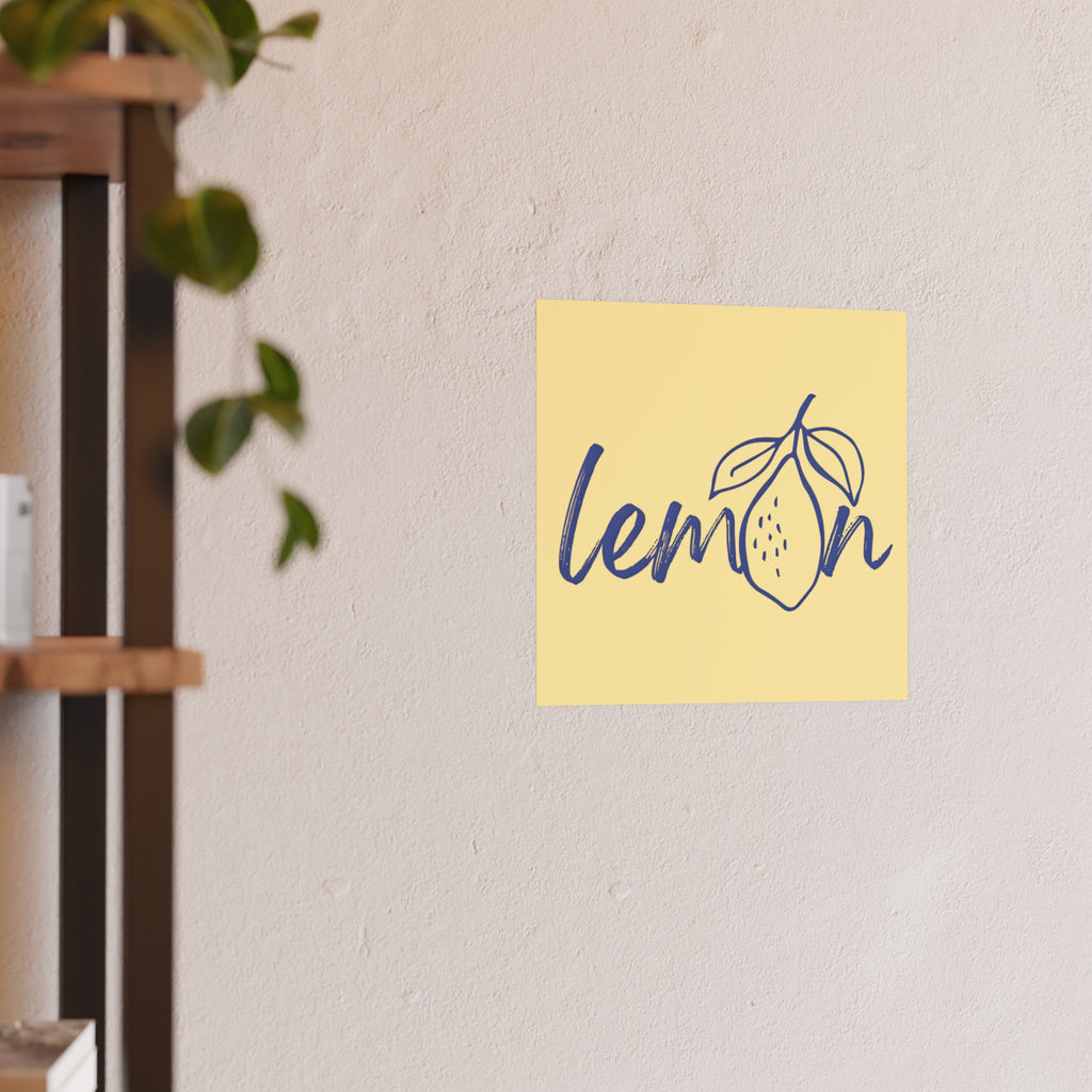 Yellow and Blue Lemon Wall Art Poster