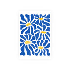 Bold Abstract Blue Daisy Botanical Floral Print