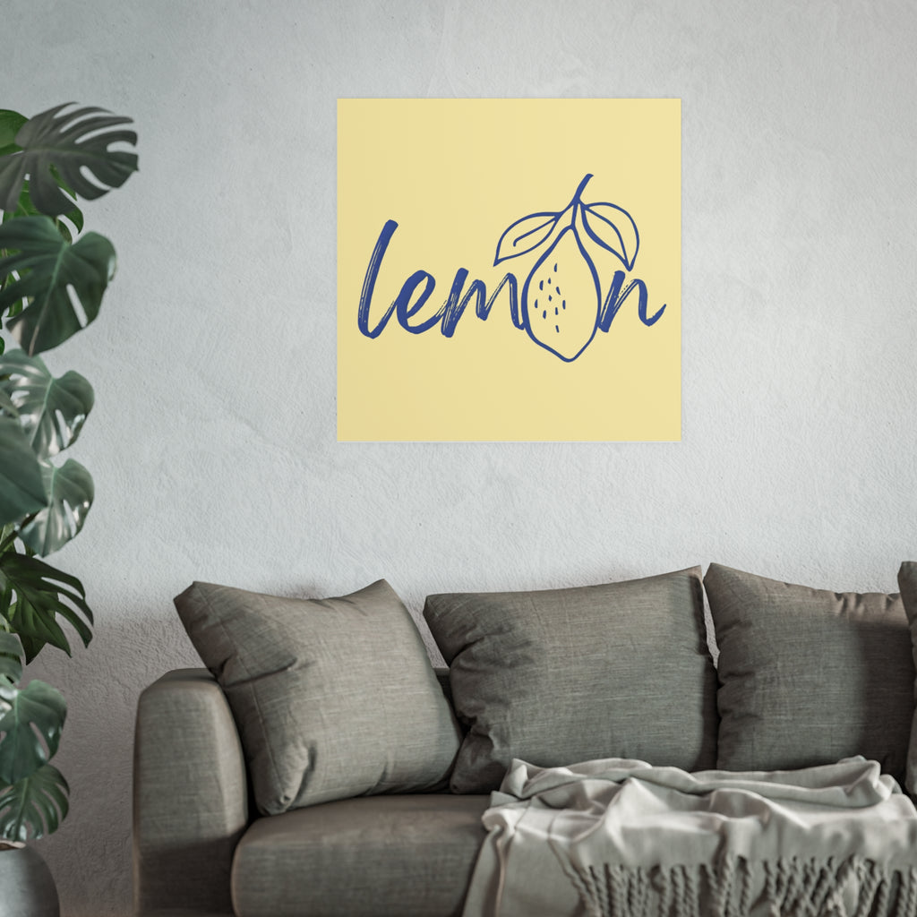 Yellow and Blue Lemon Wall Art Poster