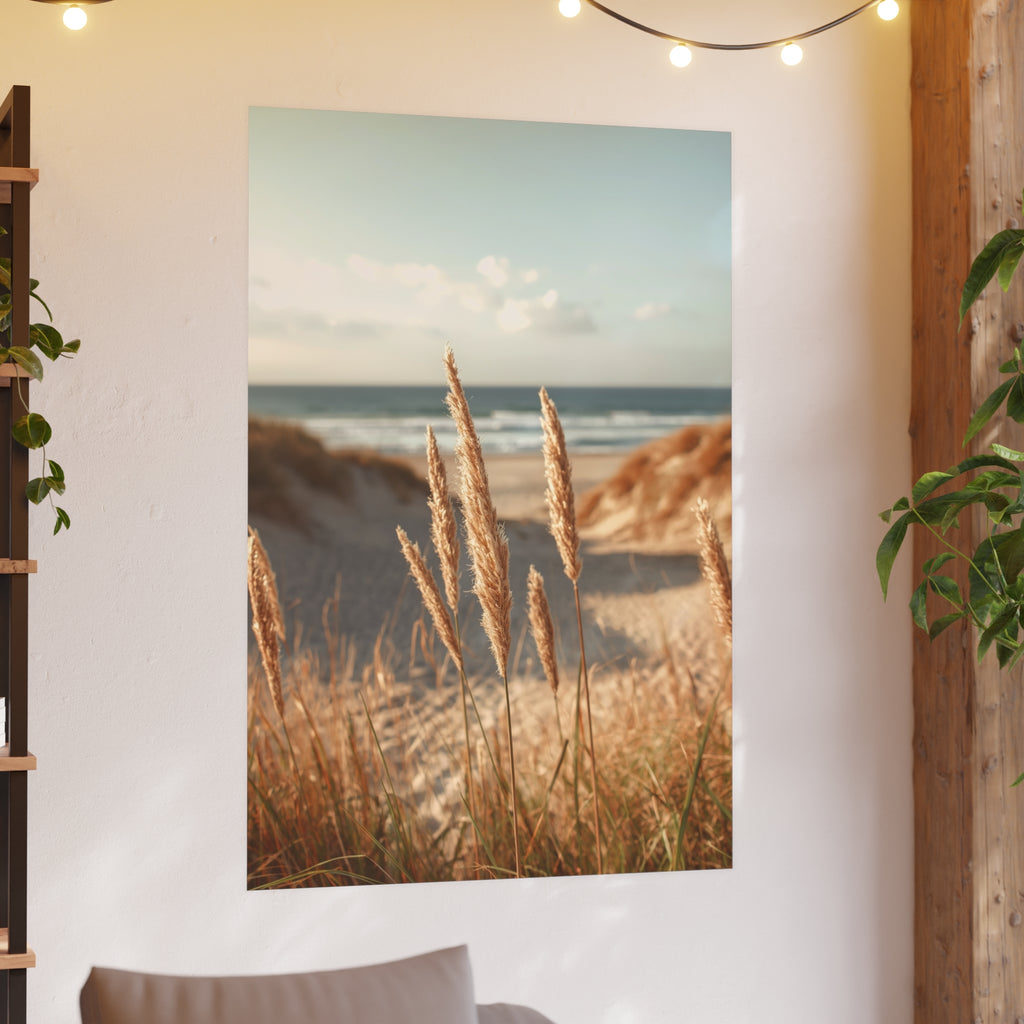 Coastal Dune Grasses Poster — Beach Photography Print (Satin & Archival Matte)