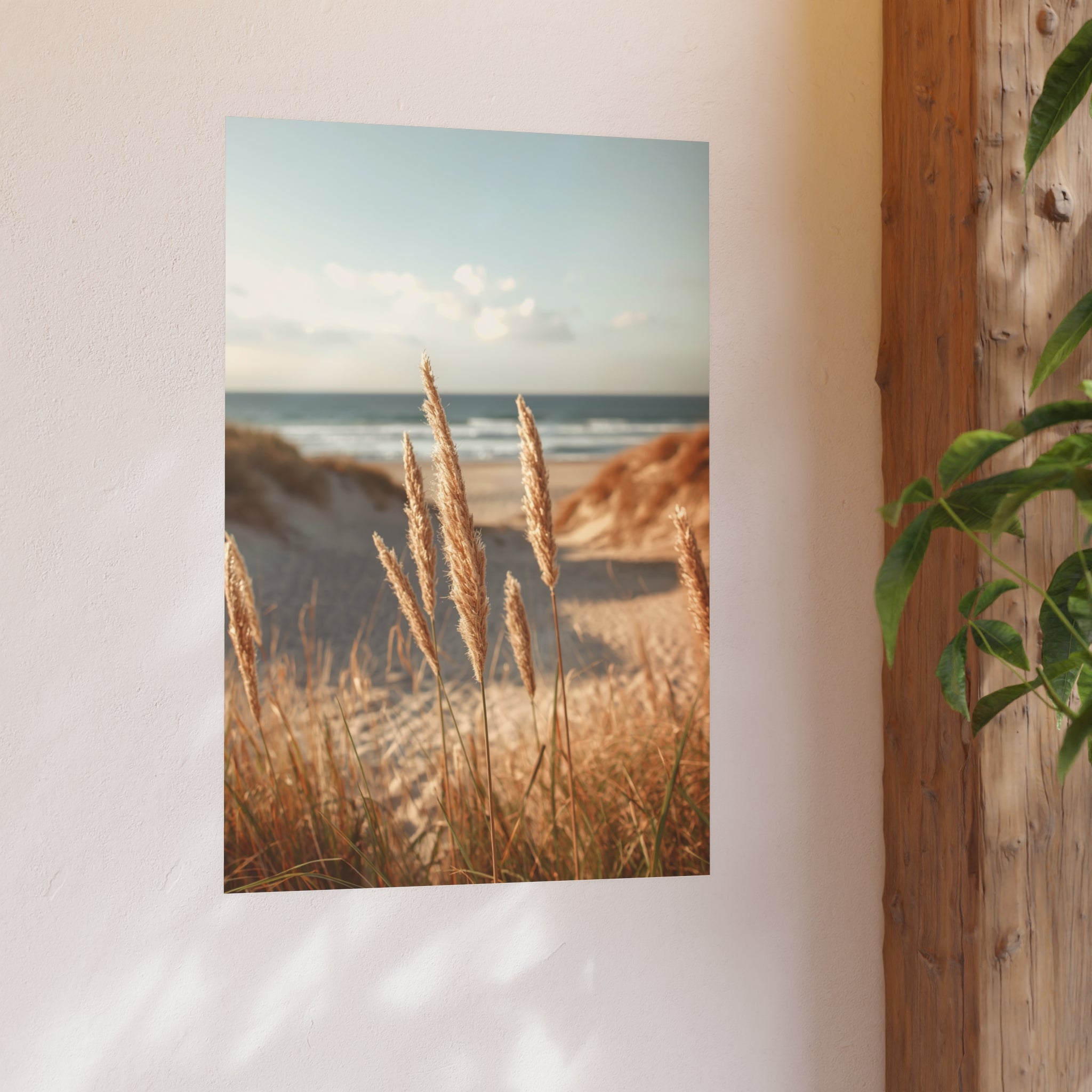 Coastal Dune Grasses Poster — Beach Photography Print (Satin & Archival Matte)