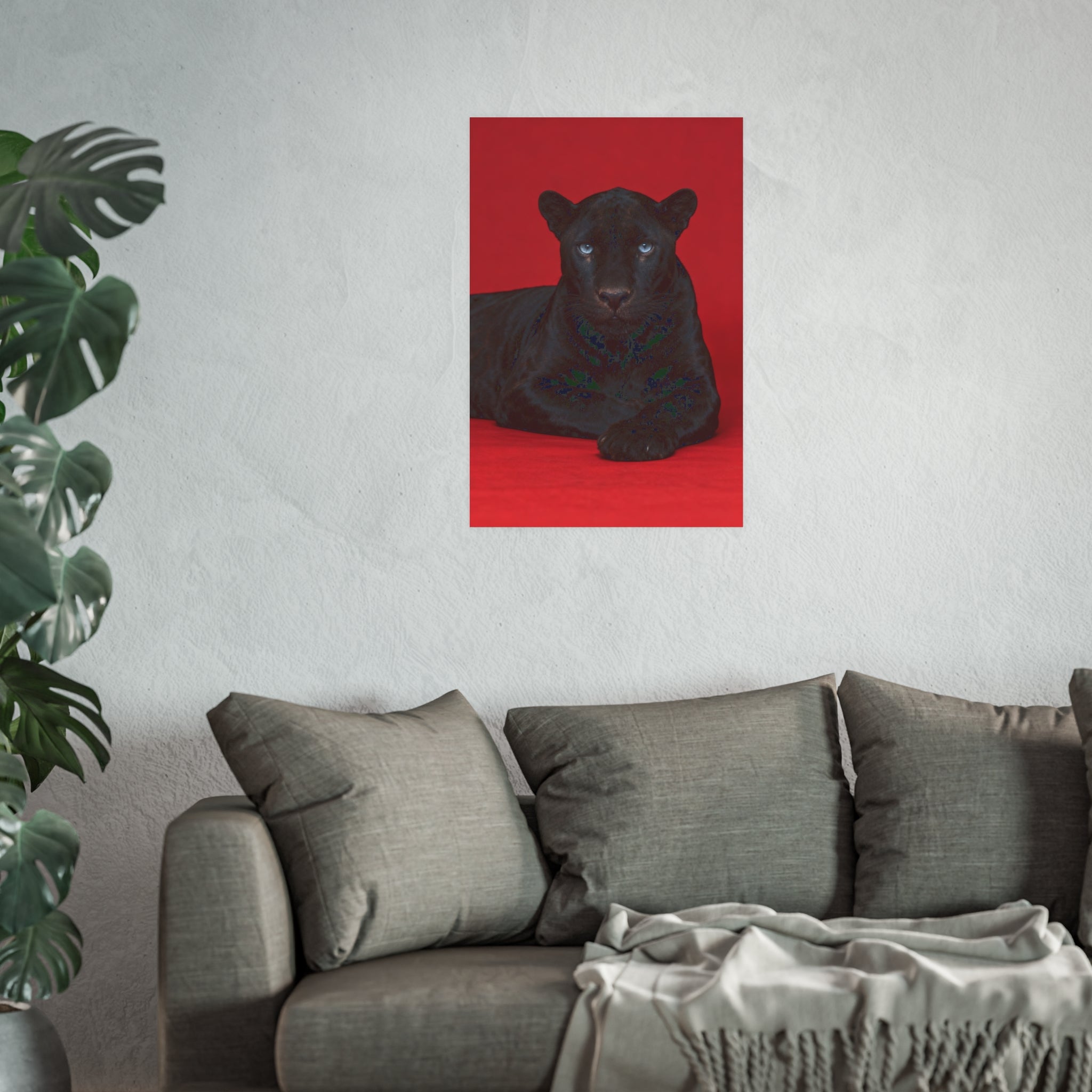Black Panther on an Red Background