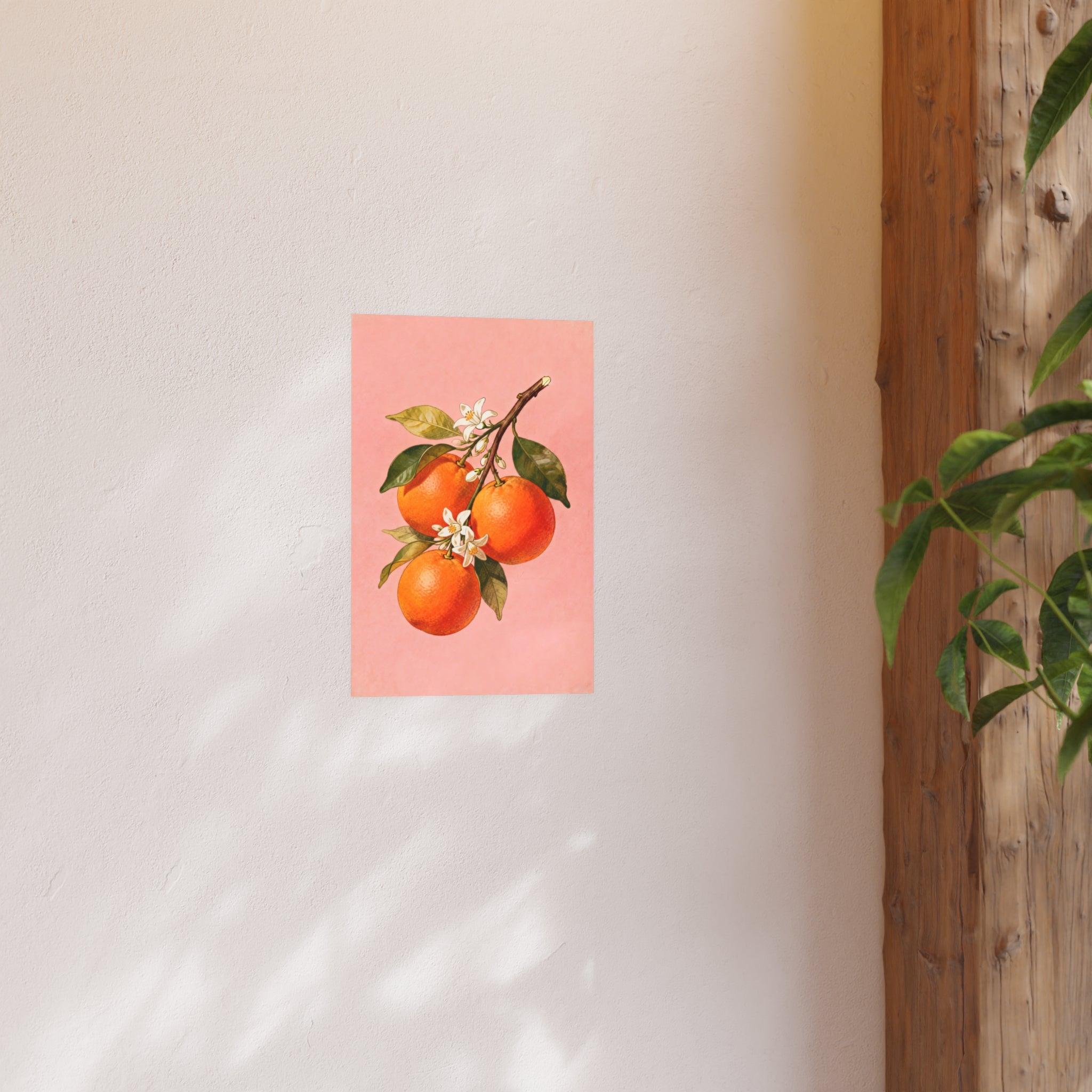 Orange Botanical Blossom Poster
