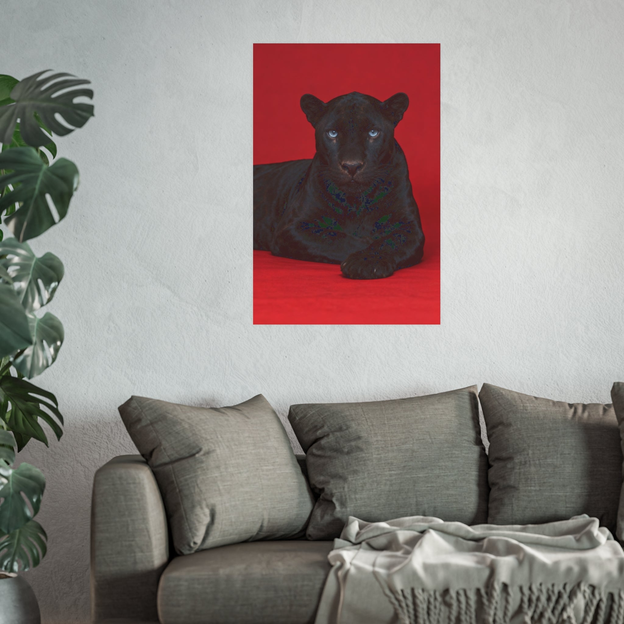 Black Panther on an Red Background