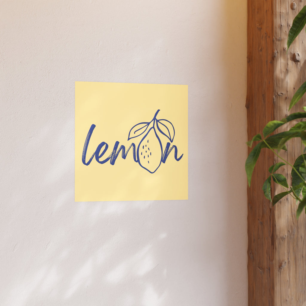 Yellow and Blue Lemon Wall Art Poster