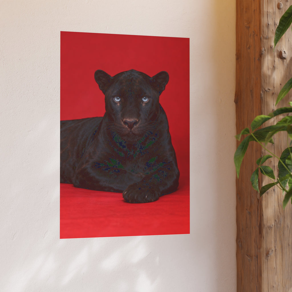 Black Panther on an Red Background