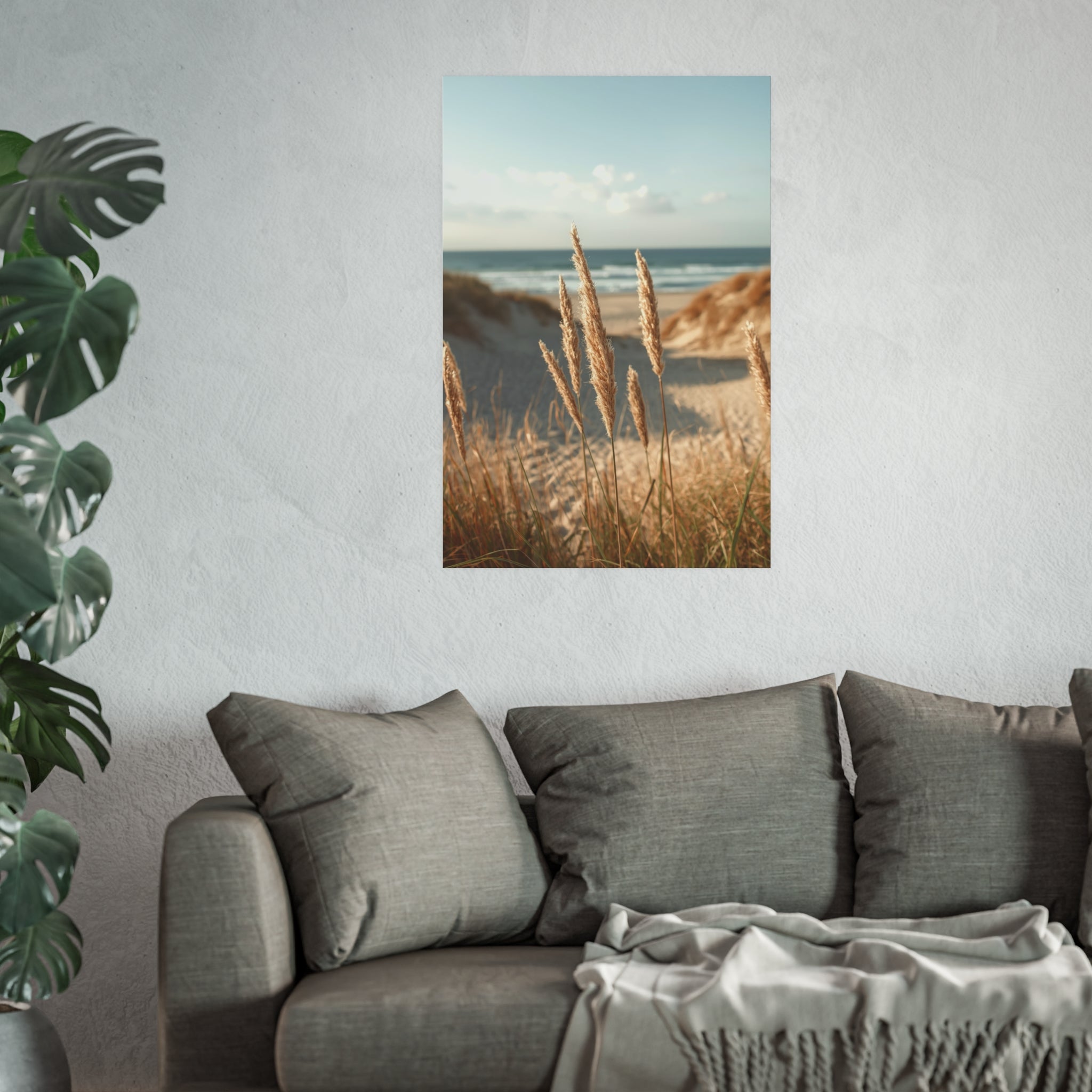 Coastal Dune Grasses Poster — Beach Photography Print (Satin & Archival Matte)