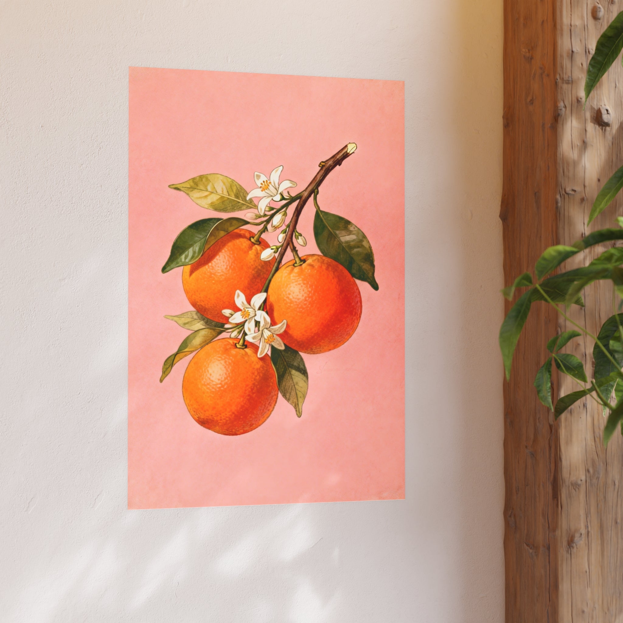 Orange Botanical Blossom Poster