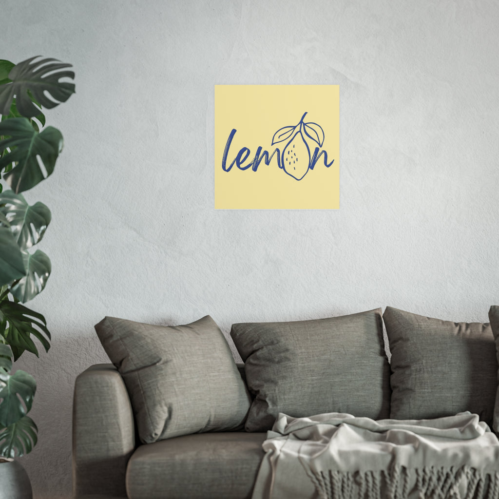 Yellow and Blue Lemon Wall Art Poster